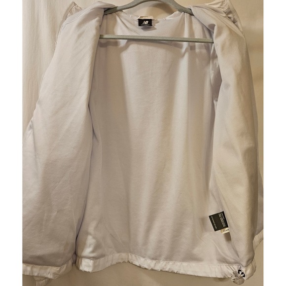 New Balance Womens White Iridescent Holographic Hooded Windbreaker Jacket Large - Picture 8 of 10